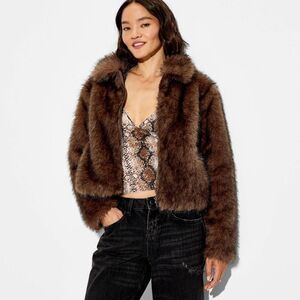 Wild Fable - Women's Faux Fur Jacket - Wild Fable Brown XL Brown